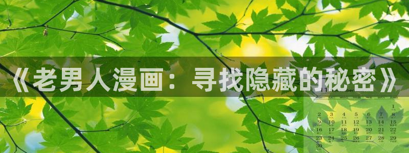 美丽新世界韩漫漫画免费版免费：《老男人漫画：寻找隐藏的秘密》